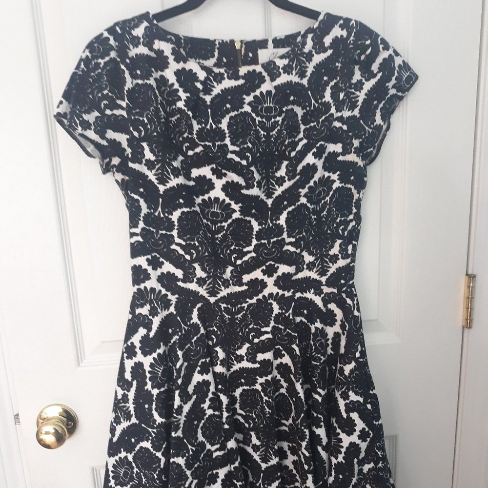 Closet, black and white floral dress, size 12
